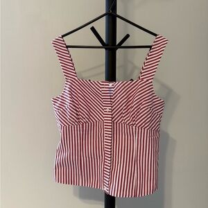 Maje Red and White Striped Top